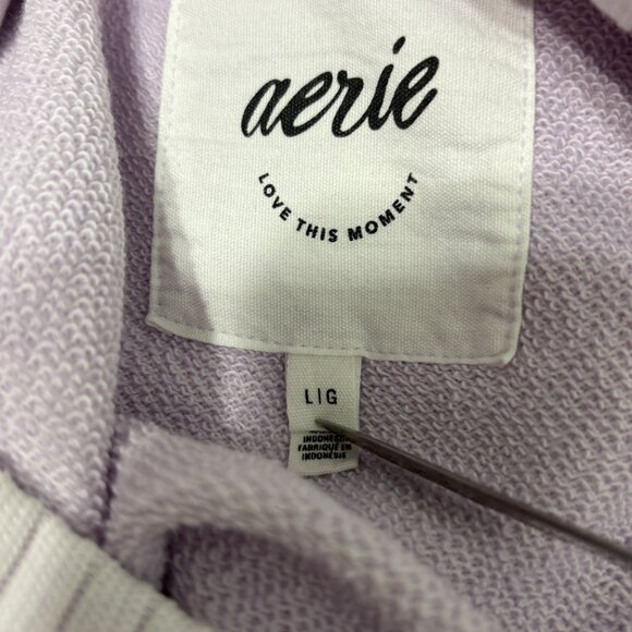 NWT Aerie Oversized Mock Neck Sweatshirt Lavender Purple Ribbed Cozy Pullover - Picture 13 of 13